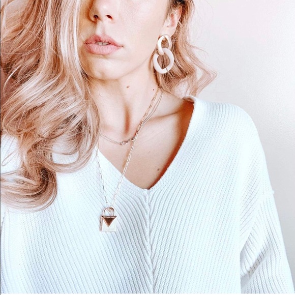 SOLD 14k chain link paperclip link necklace NEW… - Picture 4 of 8